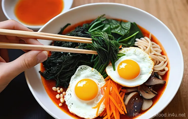 한식 비빔밥 레시피 - **The Art of Preparing Fresh Bibimbap Ingredients.**
    A bright and inviting kitchen scene, focusi...