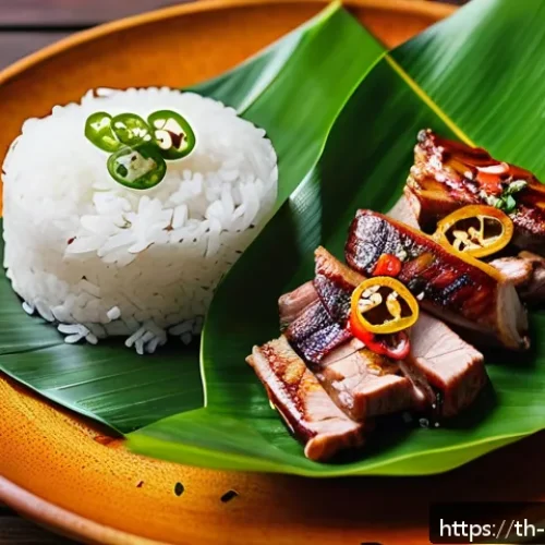 Home 32 한식 양념 종류별 활용법 - A vibrant Thai-style grilled pork dish marinated with spicy-sweet Korean gochujang sauce, served on ...
